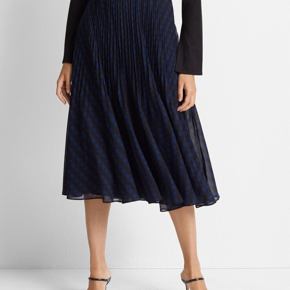 Club Monaco Yowshee patterned pleated midi Skirt